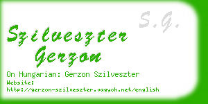 szilveszter gerzon business card